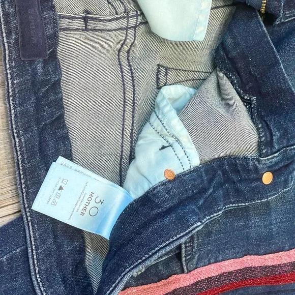 MOTHER The Looker - High Waisted - Here Kitty,Kitty Glitter Racer jeans (sz30) - Picture 9 of 15